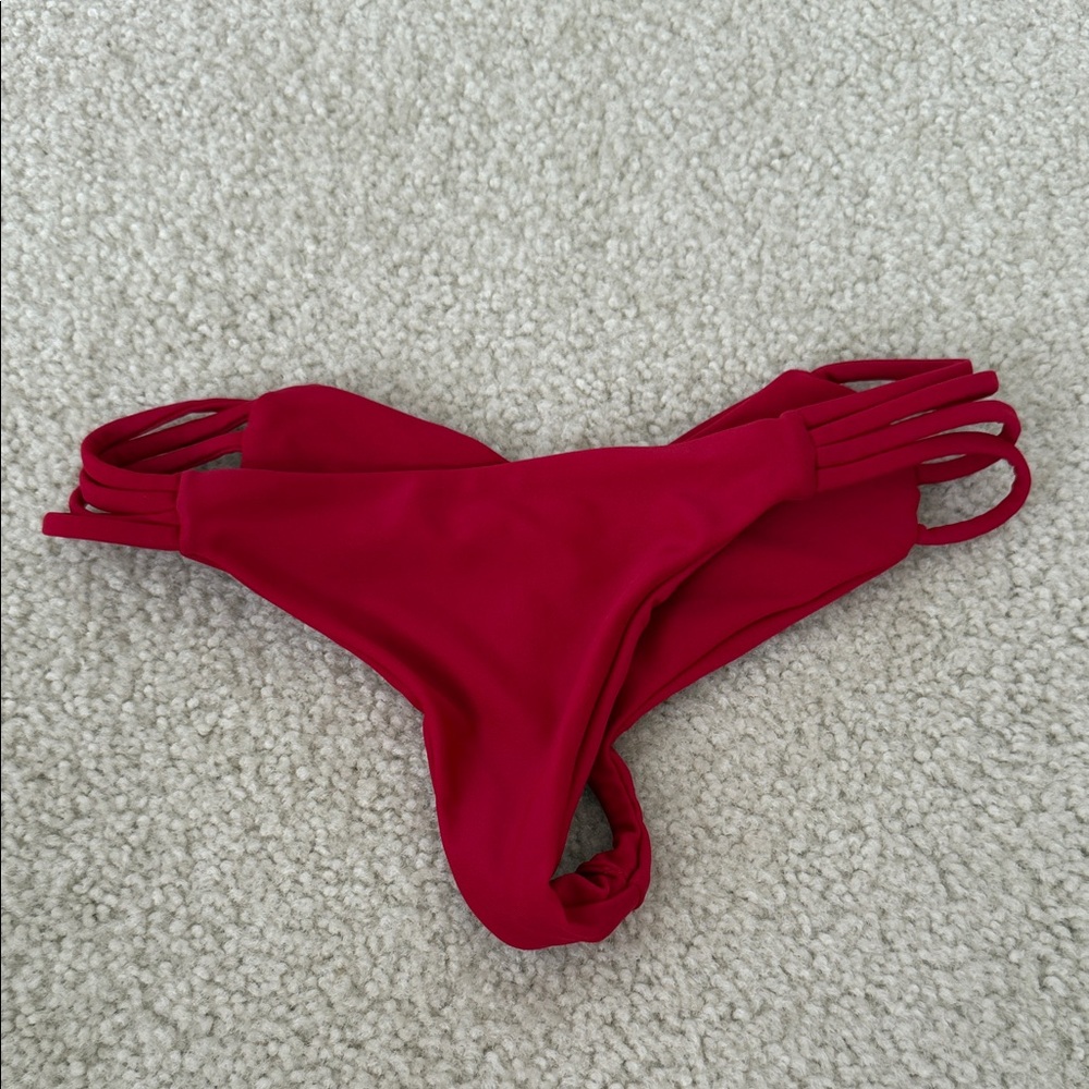 Red heart Strappy Bikini Bottom
